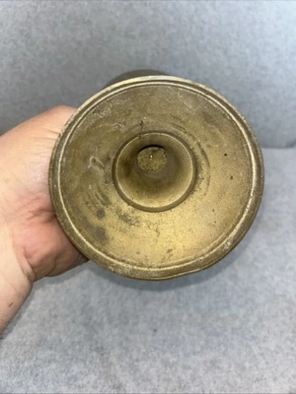 Vintage Etched Solid Brass Vase Fluted Ruffled Trim Made In India 16.5  Tall